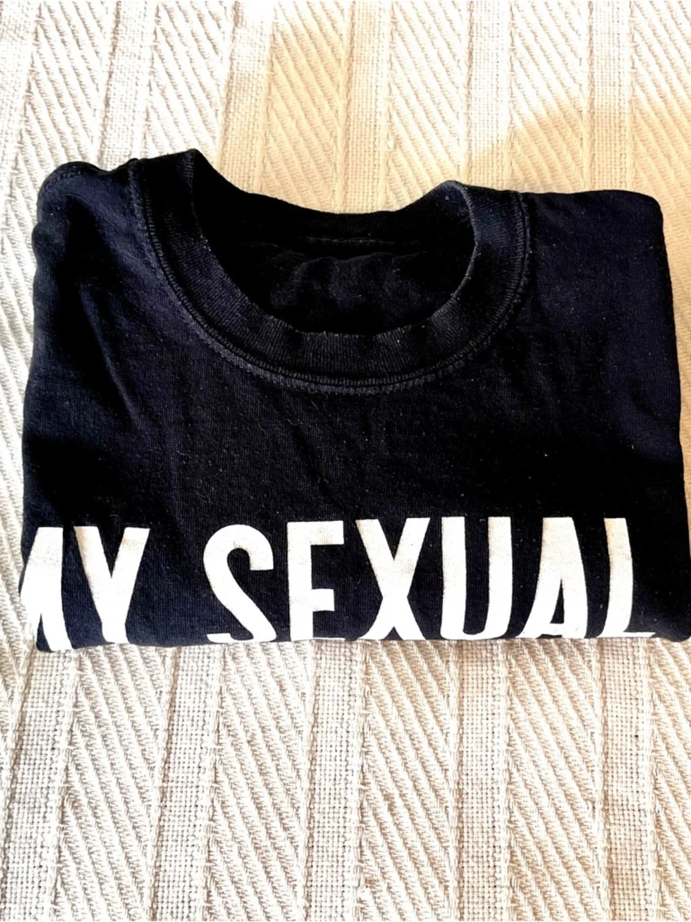 Statement Tee Shirt with Bold White Text - My Sexual Preference is Often - Picture 4 of 4